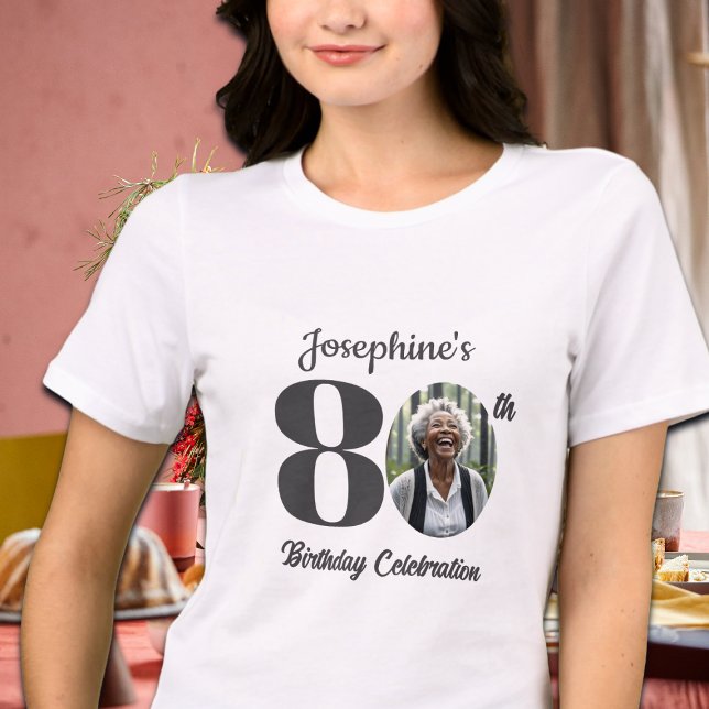 Camiseta Triblenda Bold 80th Birthday Photo Guests (Subido por el creador)