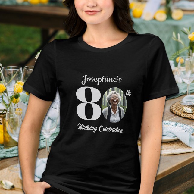 Camiseta Triblenda Bold 80th Birthday Photo Guests (Subido por el creador)