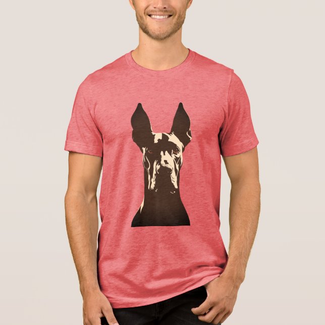 Camiseta Triblenda Bold Great Dane Dog Black and Orange Dog (Anverso)