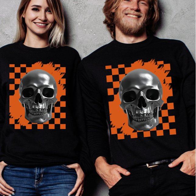 Camiseta Triblenda Bold Halloween Skull Checkerboard  (Subido por el creador)