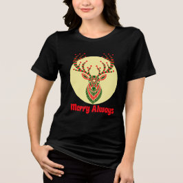 Camiseta Triblenda Bold Holiday Deer Art Print