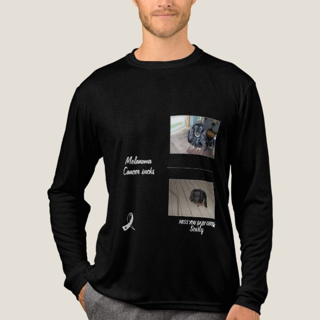 Camiseta Triblenda Bold Melanoma Pet Memorial Photo Layout (Anverso)