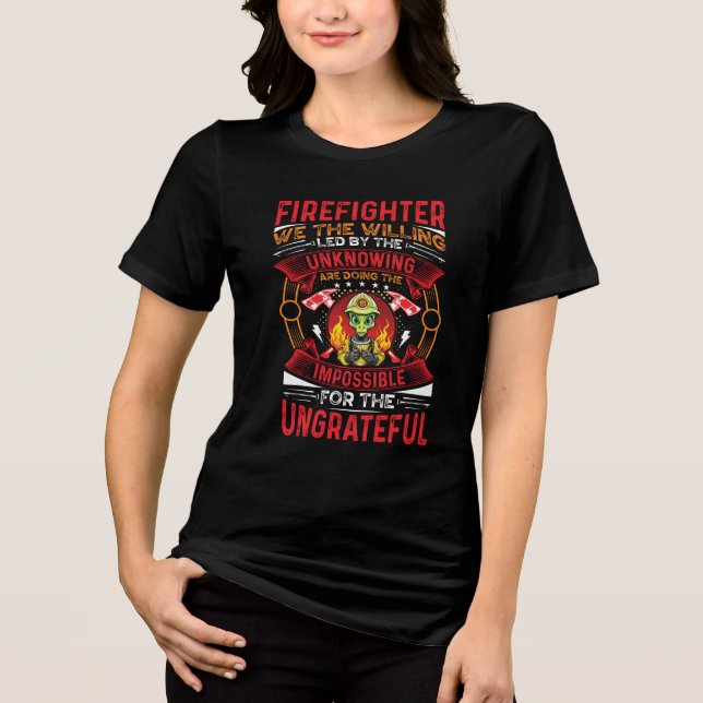 Camiseta Triblenda Bombero extranjero en camiseta orgánica para bebé (Anverso)