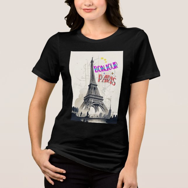 Camiseta Triblenda Bonjour Colorful Paris (Anverso)