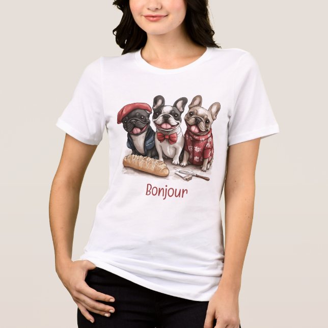 Camiseta Triblenda Bonjour French Bulldogs (Anverso)