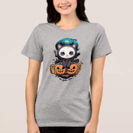 Camiseta Triblenda Boo a ti también | Alas y calabaza de gatos