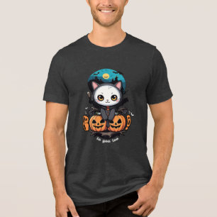 Camiseta Triblenda Boo a ti también Alas y calabaza de gatos
