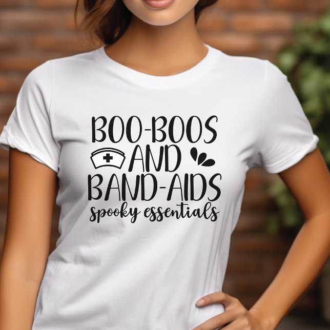 Camiseta Triblenda Boo Boos y banda-SIDA espeluznantes esenciales Hal (Boo Boos and Band Aids Spooky Essentials Funny Halloween Nurse)