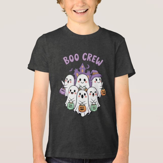 Camiseta Triblenda Boo Crew Ghosts Halloween (Anverso)