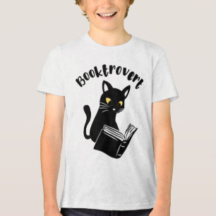 Camiseta Triblenda Booktrovert cat con libro