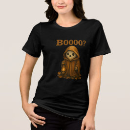 Camiseta Triblenda Boooo? Cute Ghost in Cloak with Lantern
