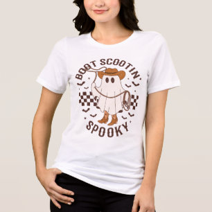 Camiseta Triblenda Boot Scootin’ Spooky   Fantasma Vaquero Occidental