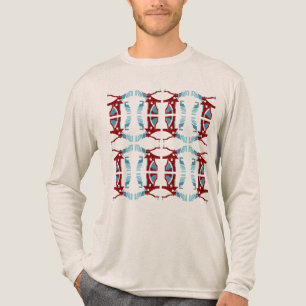 Camiseta Triblenda Borgoña Azul claro Grandes Baldosas Southwest Art