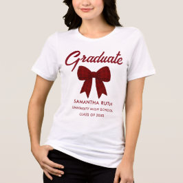 Camiseta Triblenda Borgoña Graduación con Lazo a Cuadros