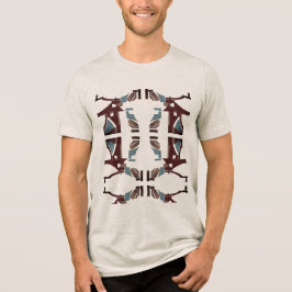 Camiseta Triblenda Borgoña Tan Azul Resumen del Suroeste Mediterráneo