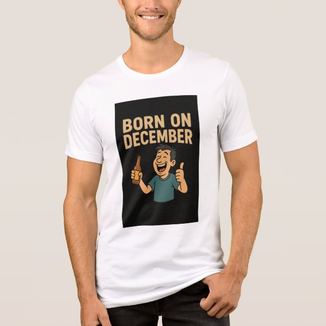 Camiseta Triblenda Born on December – Vintage Funny (Anverso)