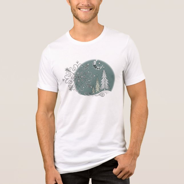 Camiseta Triblenda Bosque de invierno celeste (Anverso)