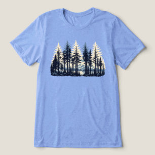 Camiseta Triblenda Bosque Disperso Pinos Montaña Lago