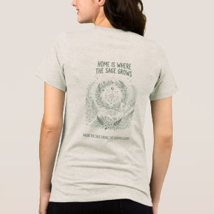 Camiseta Triblenda Bosque Verde Salvia Vintage y Brújula Celestial
