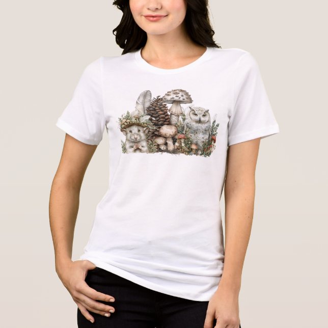 Camiseta Triblenda Bosque Woodlandcore de los animales de Woodland (Anverso)