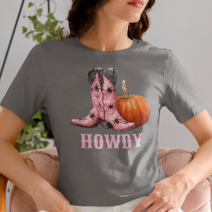 Camiseta Triblenda Botas de vaquero de Halloween occidental Howdy