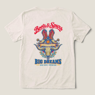 Camiseta Triblenda Botas de Vaquero Grandes Sueños Rodeo Occidental R