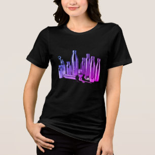 Camiseta Triblenda Botellas de agua de acero púrpura en una manga cor