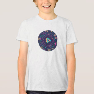Camiseta Triblenda Botón de reproducción digital futurista diseño abs