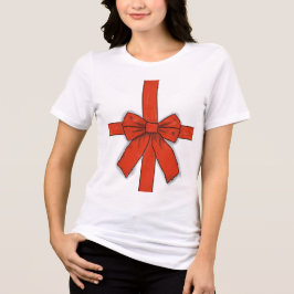 Camiseta Triblenda Bow de regalo rojo para las vacaciones en