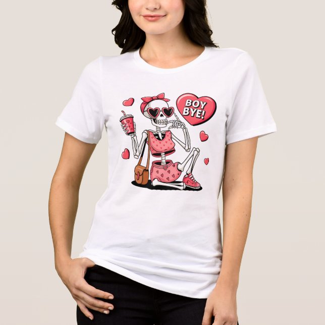 Camiseta Triblenda Boy Bye Funny Anti-El día de San Valentín (Anverso)