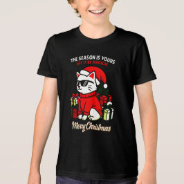 Camiseta Triblenda Boys' Cool Cat Christmas Cozy Holiday Gift