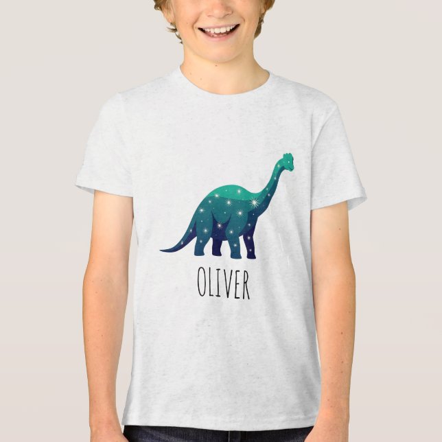 Camiseta Triblenda Brachiosaurus Estelar Celestial – Dinosaurio Mágic (Anverso)