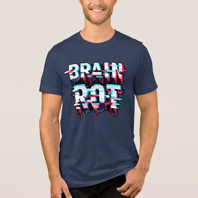Camiseta Triblenda Brain Rot | Arte de distorsión digital Glitchcore (Anverso)