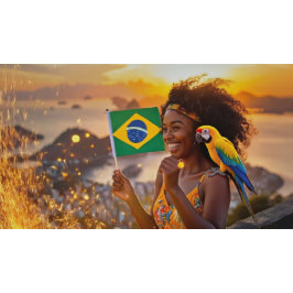 CAMISETA TRIBLENDA BRASIL - AMO BRASIL