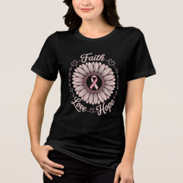 Camiseta Triblenda Breast Cancer Awareness Month Faith Hope Cure