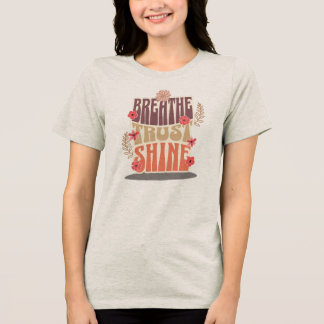Camiseta Triblenda Breathe Trust Shine – Retro Floral Motivational