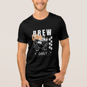 Camiseta Triblenda Brew Vibes Daily Retro Coffee Lover T-Shirt