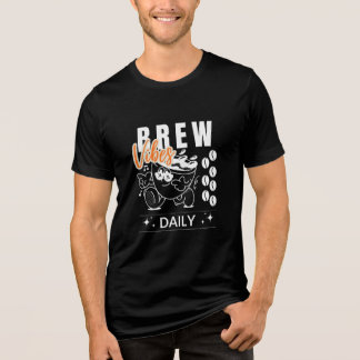 Camiseta Triblenda Brew Vibes Daily Retro Coffee Lover T-Shirt