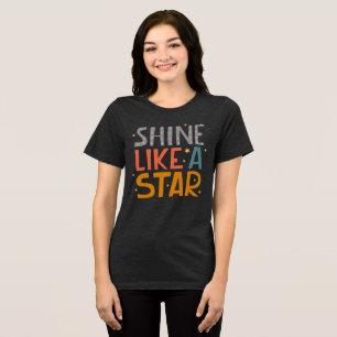 Camiseta Triblenda Brilla Como Una Estrella Tipografía Retro Vintage