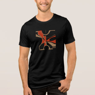 Camiseta Triblenda Brillante Red Tan MCM Aspecto Arte Geométrico Resu