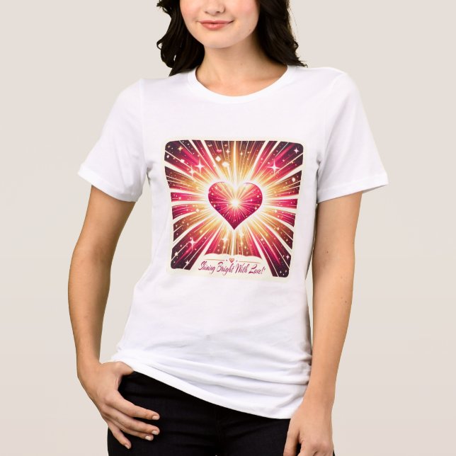 Camiseta Triblenda Brillante y brillante con amor para las mujeres (Anverso)