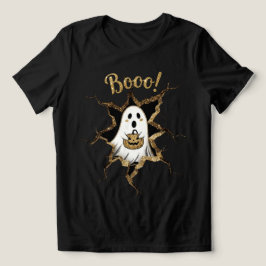 Camiseta Triblenda Brillo Falso de Fantasma de Halloween