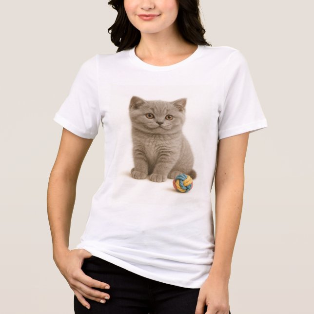 Camiseta Triblenda British Shorthair y Yarn Ball Bliss (Anverso)