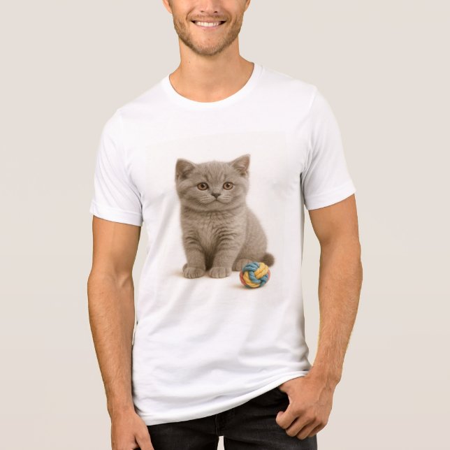 Camiseta Triblenda British Shorthair y Yarn Ball Bliss (Anverso)