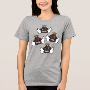 Camiseta Triblenda Brown Paws Red Heart Angel Wings 4 Dogs Memorial