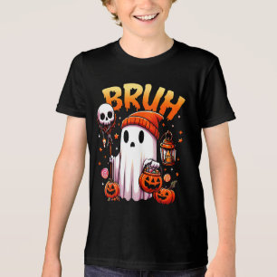 Camiseta Triblenda Bruh Ghost Halloween Trick O Trato De Fantasma Cut