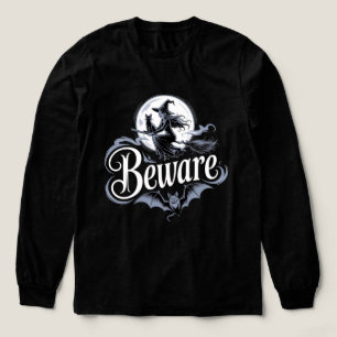 Camiseta Triblenda Bruja de Halloween Escoba Gato Negro Luna Gráfico 