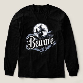 Camiseta Triblenda Bruja de Halloween Escoba Gato Negro Luna Gráfico