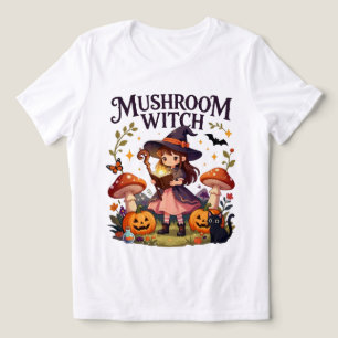 Camiseta Triblenda Bruja de hongo lindo Halloween
