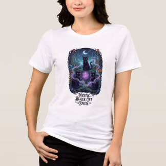 Camiseta Triblenda Bruja de la Coven de Gato Negro Místico Halloween